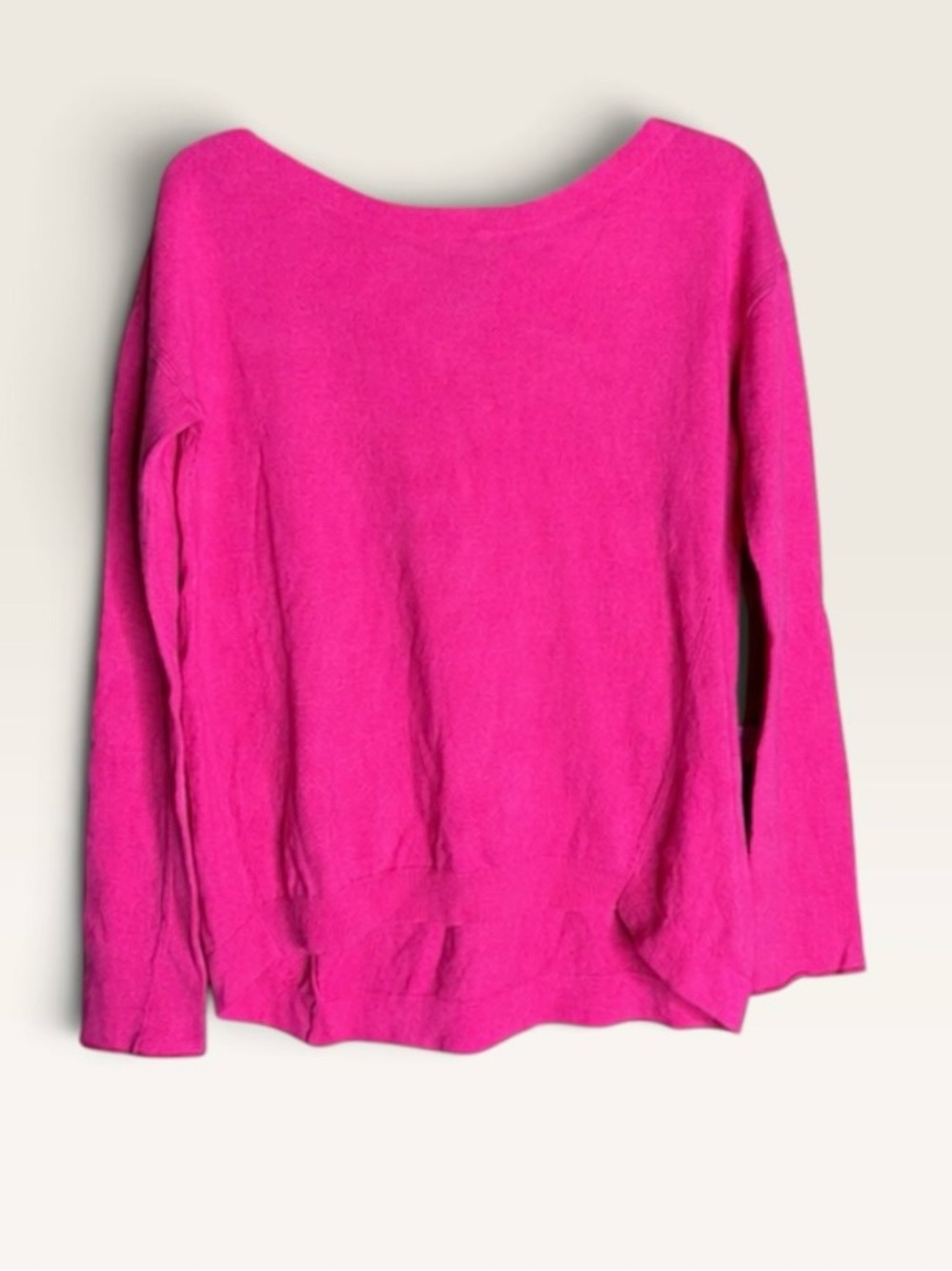 Diane von Furstenberg DVF Pink Wool Cashmere Angora Back Bow Sweater M